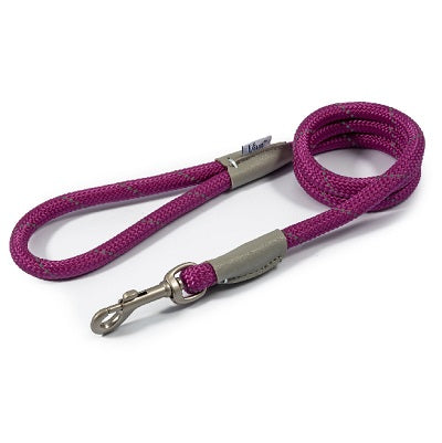 Ancol Viva Rope Refl Snap Lead Purp 12mm