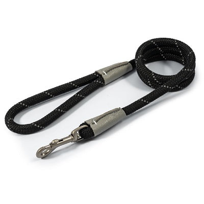 Ancol Viva Rope Refl Snap Lead Blck 12mm