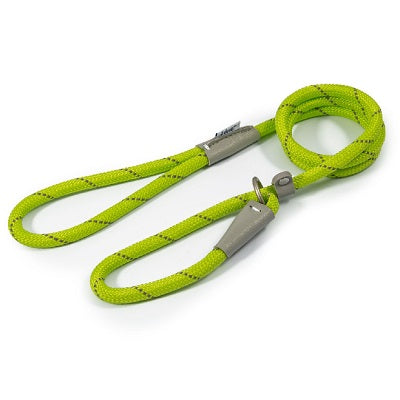 Ancol Viva Rope Refl Slip Lead Lime 1cm