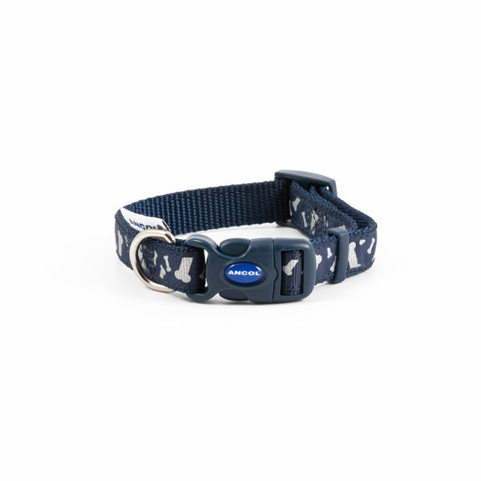 Ancol Paw'n'Bone Adj Refl Coll Blue 1-2