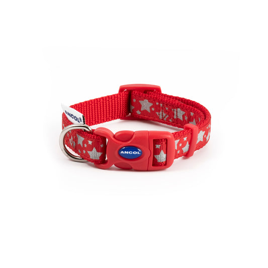 Ancol Paw'n'Bone Adj Refl Coll Red S 1-2