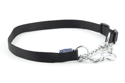 Ancol Nyl Chain Check Collar Black S5-9