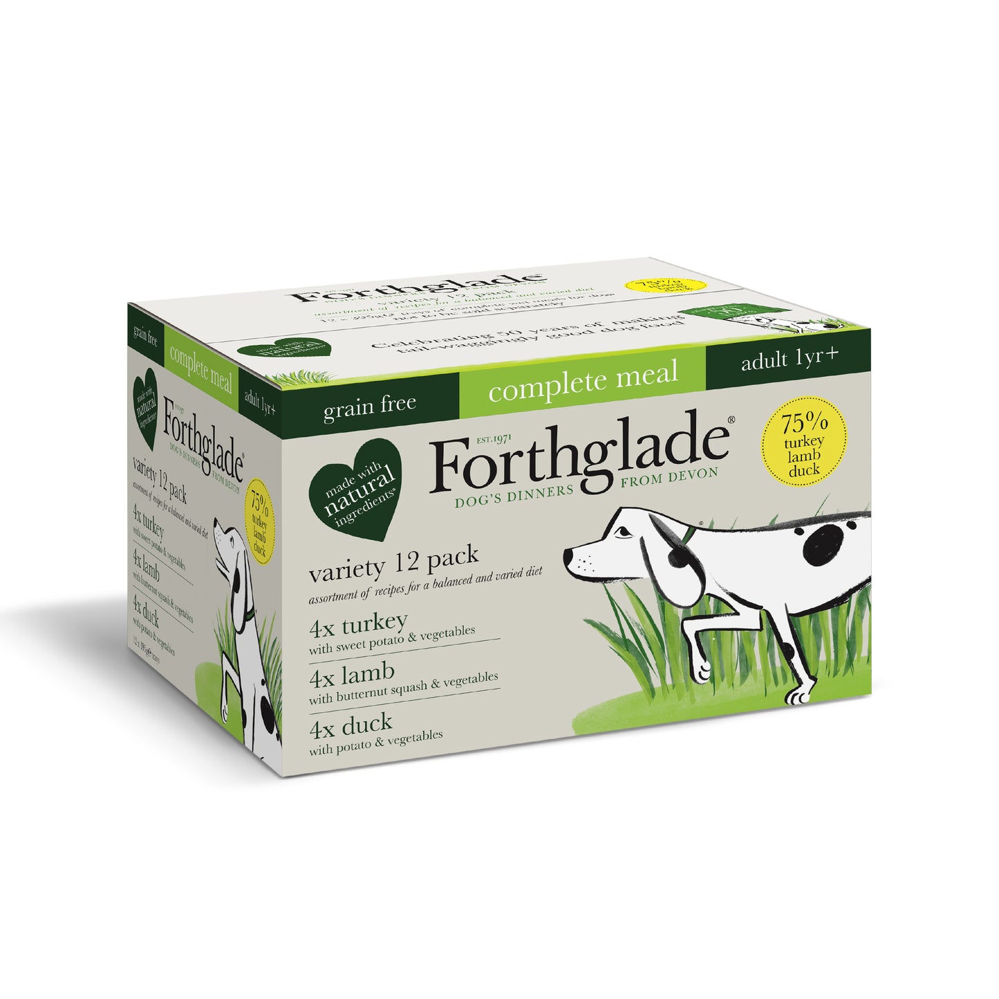 Forthglade Adlt Comp GF Tk/Dk/Lb 12x395g