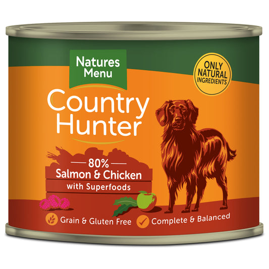 N/Menu Ctry Hunter Dog Tins Sal&C 6x600g