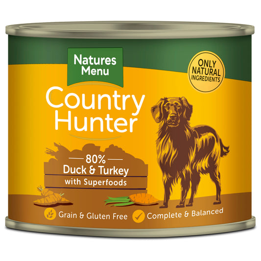 N/Menu Ctry Hunter Dog Tins Dck&T 6x600g