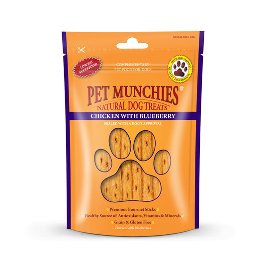 Pet Munchies Chicken & Blueberry 8x80g