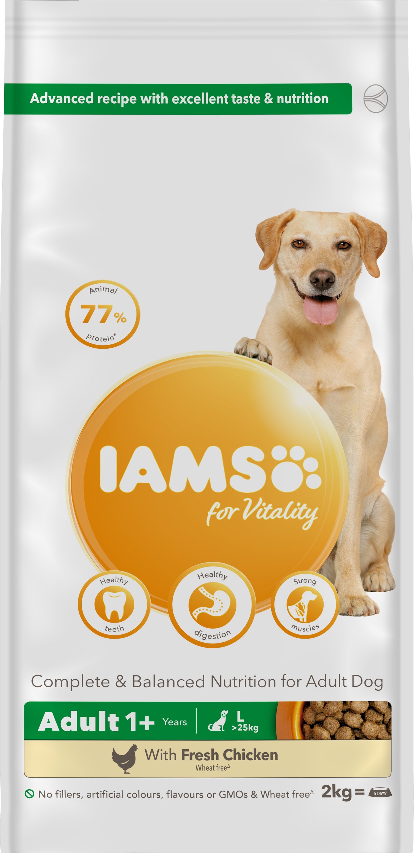 Iams Dog Adult Vitality Large Chck 2x2kg