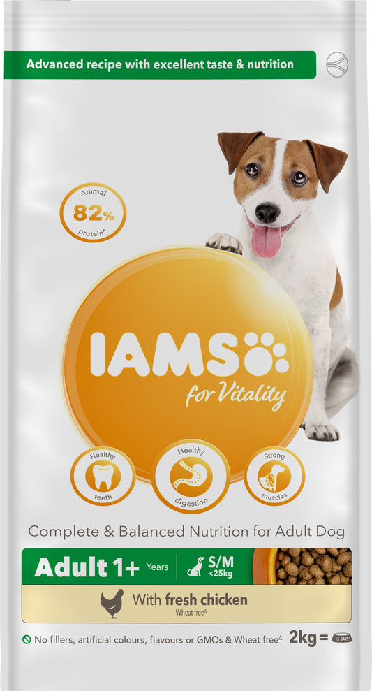 Iams Dog Adult Vitality Sml/Med Ch 2x2kg