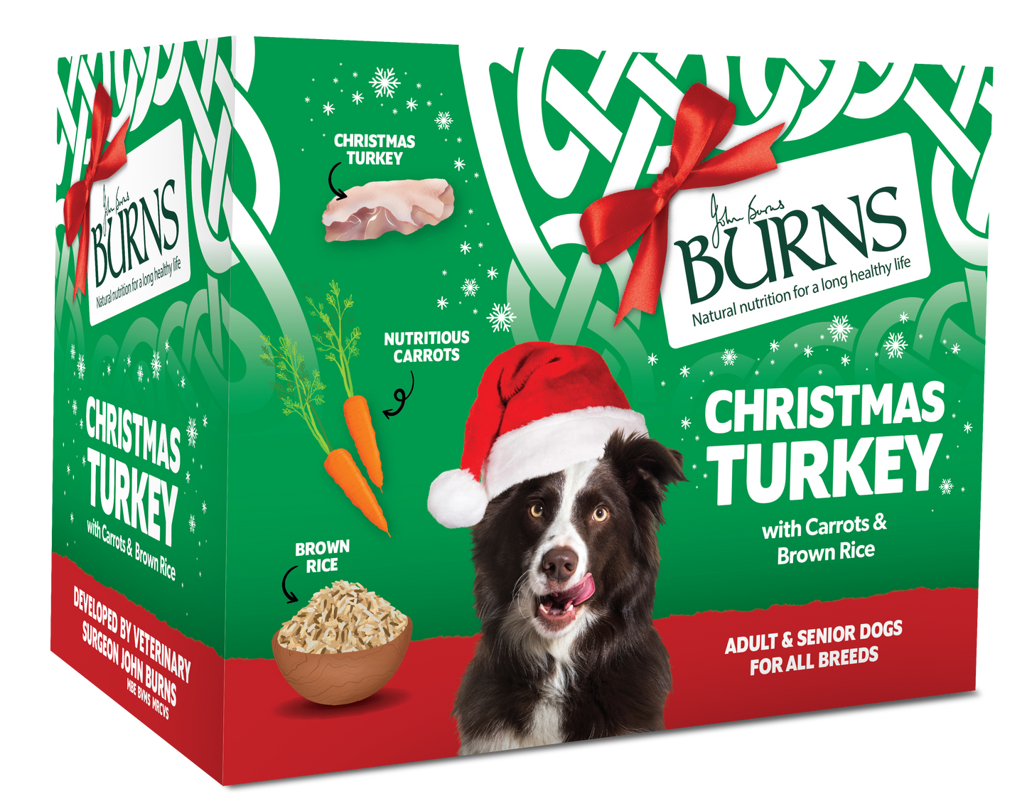 Burns Xmas Dog Tray Turkey 6x395g