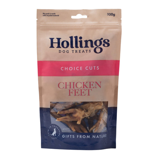 Hollings 100% Nat Chicken Feet 8x100g