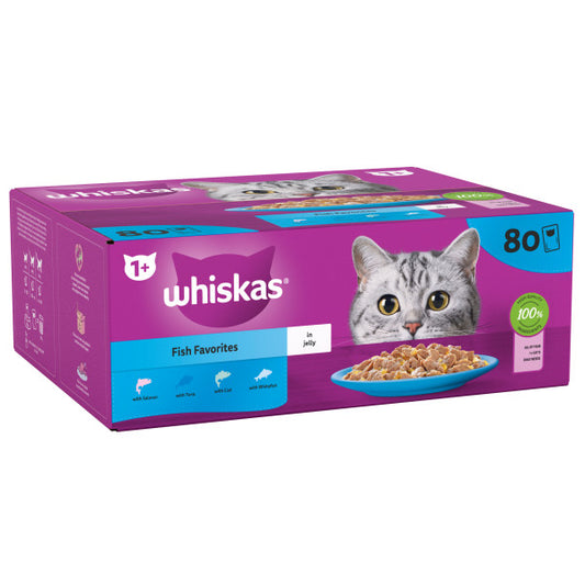 Whiskas Pch 1+ Fish Fav Jelly 80x85g