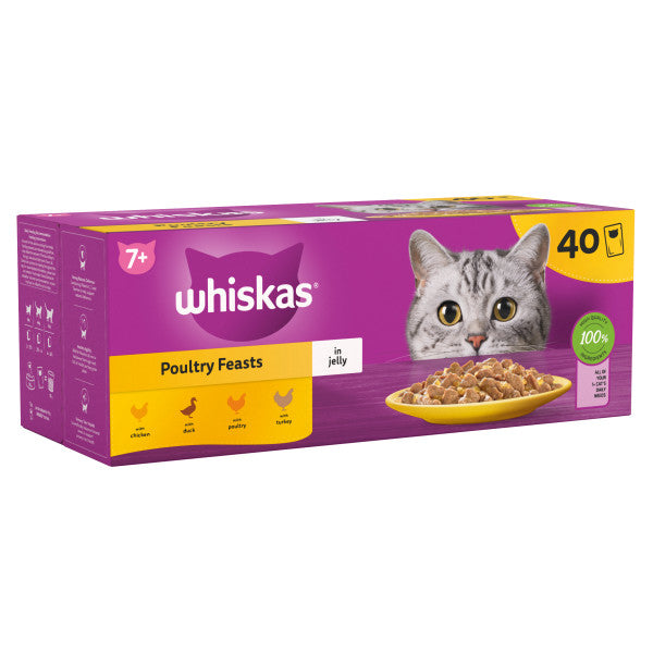 Whiskas Pch 7+ Poultry Fst Jel 40x85g