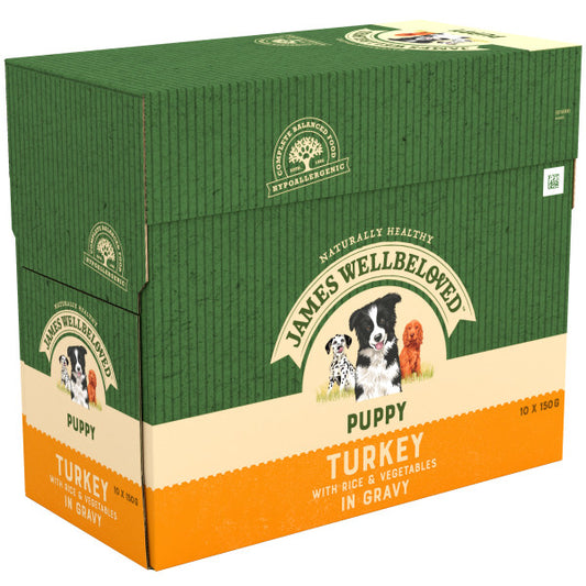 JW Puppy Turkey Grvy Pchs 4x10x150g