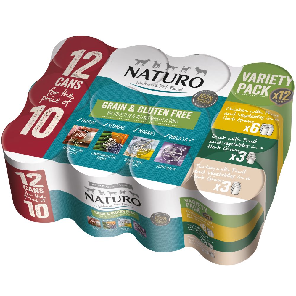 Naturo Adult GGF Mix Grvy Tin 12/10x390g